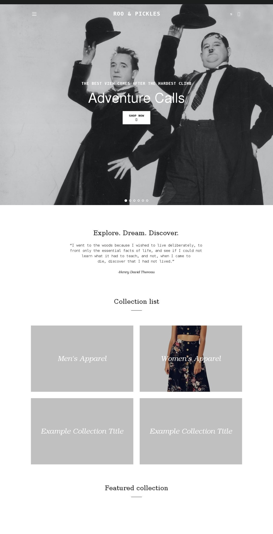 rooandpickles.com shopify website screenshot