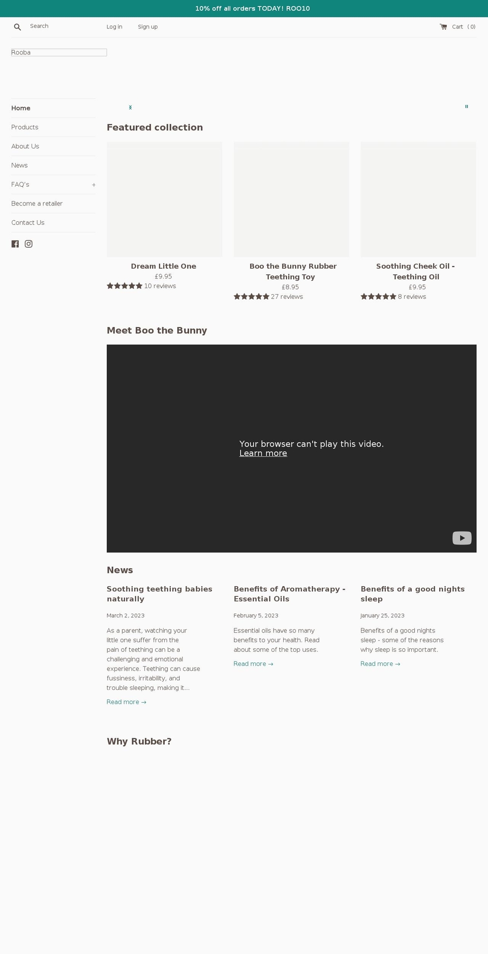 rooba.co.uk shopify website screenshot