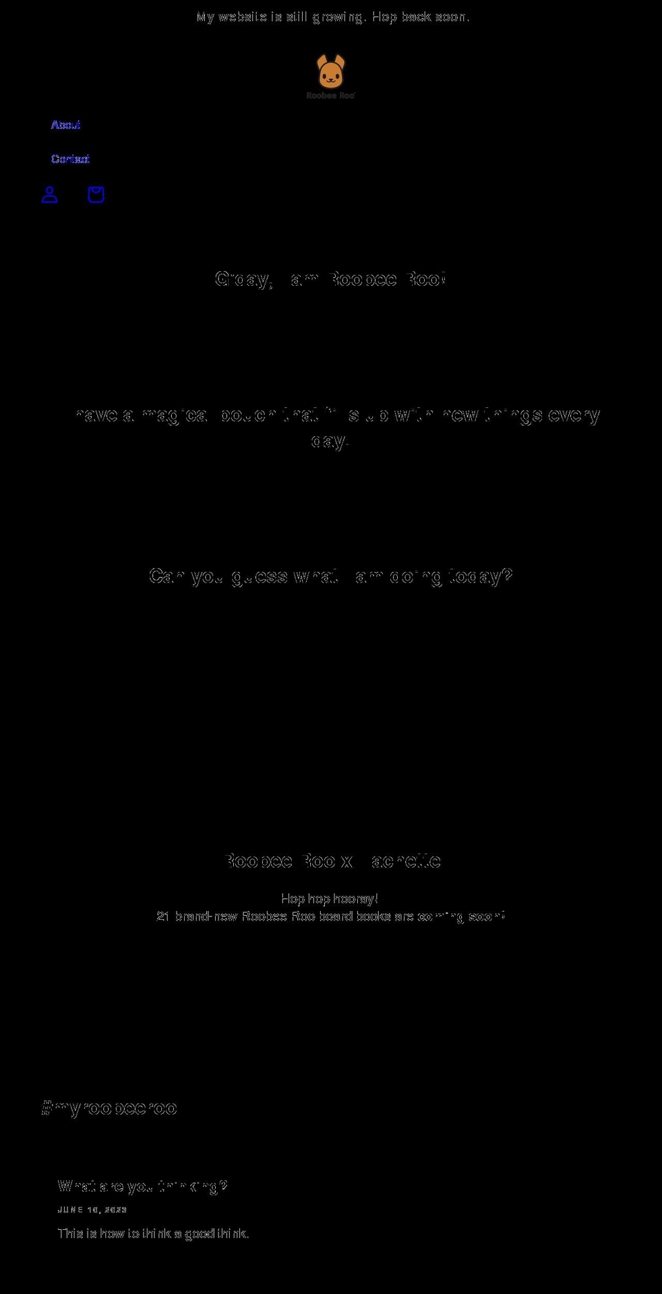 roobeeroo.com shopify website screenshot