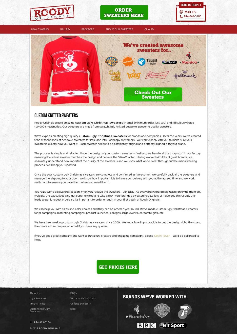 roodyoriginals.com shopify website screenshot