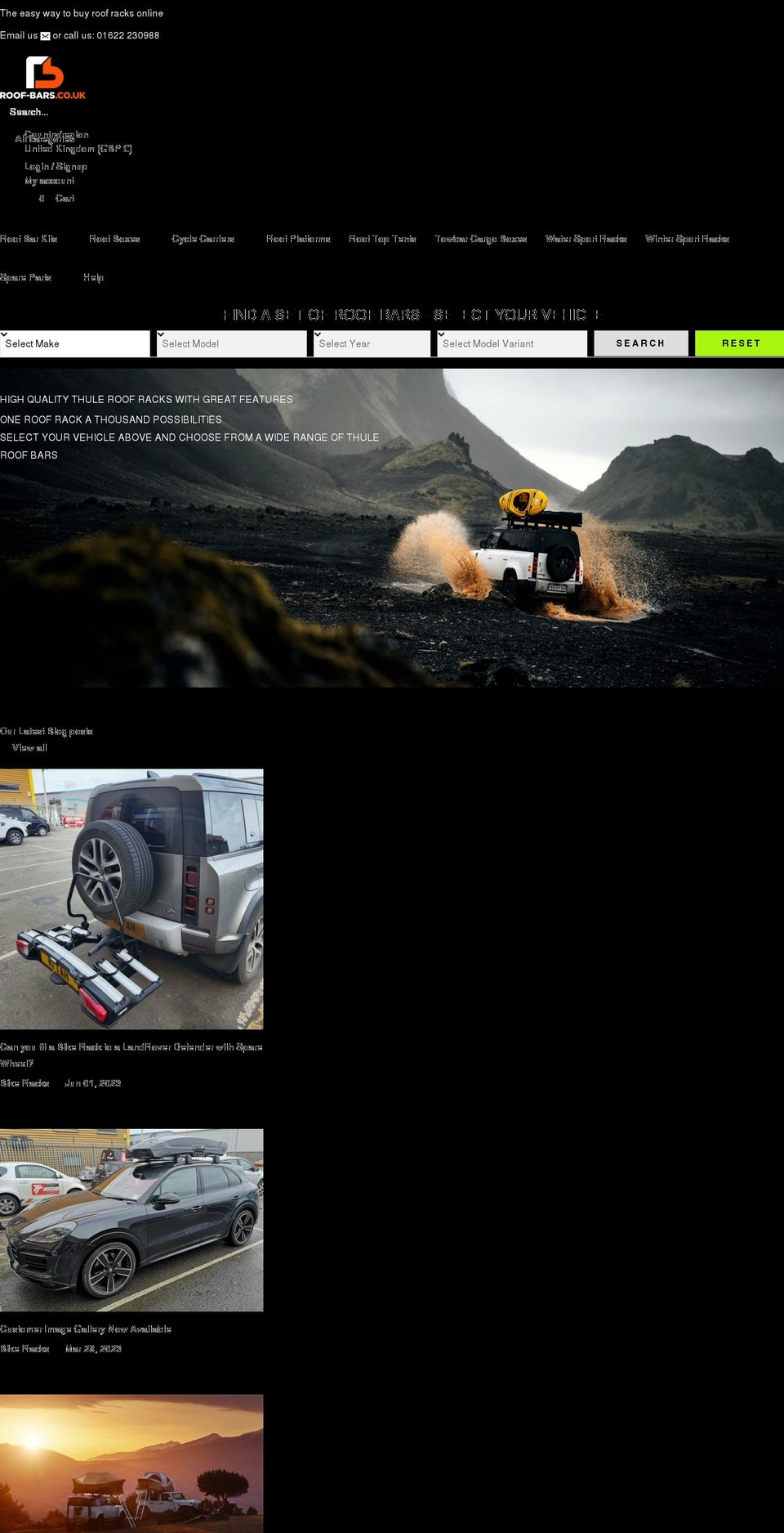 roof-bars.co.uk shopify website screenshot