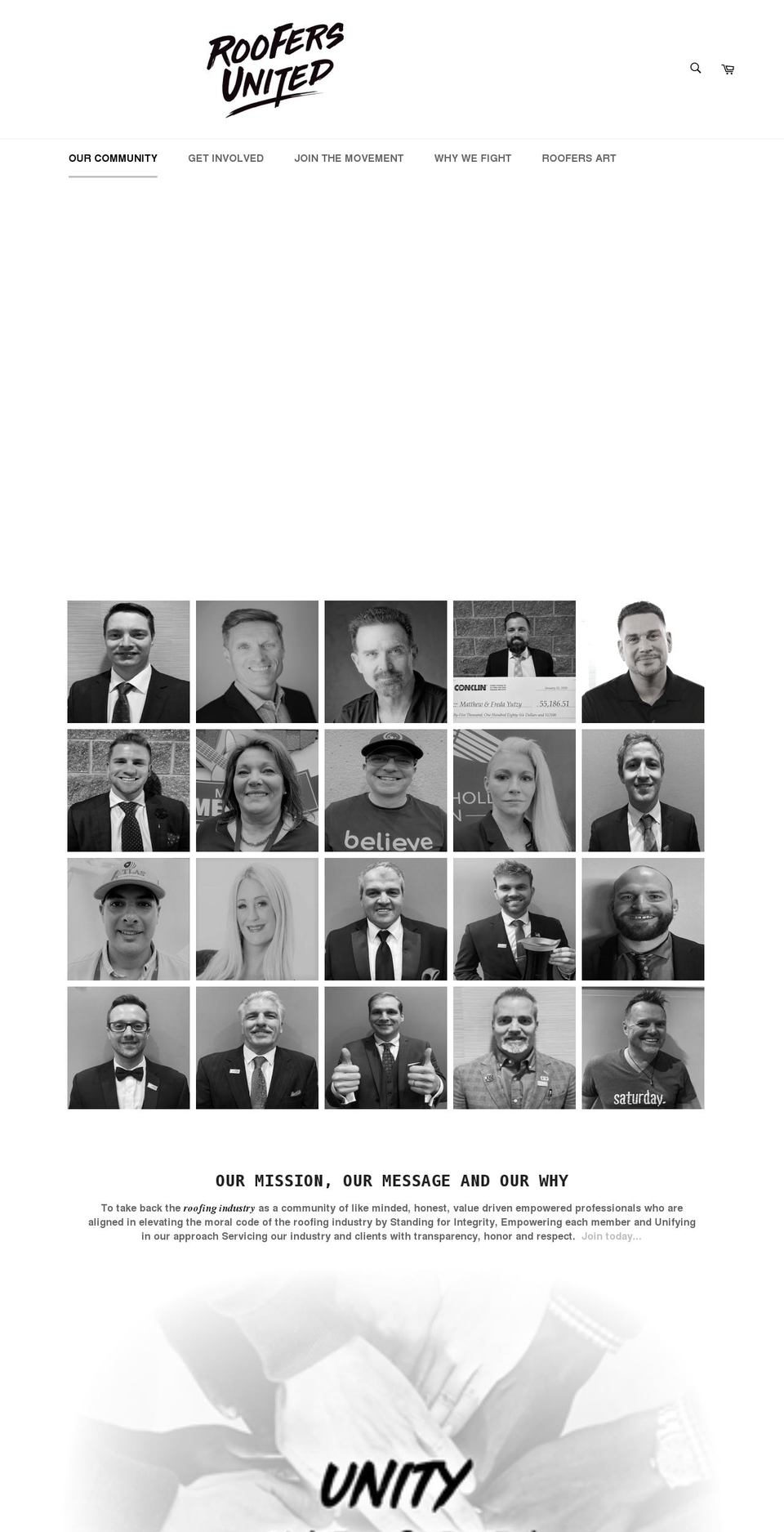 roofersunited.com shopify website screenshot
