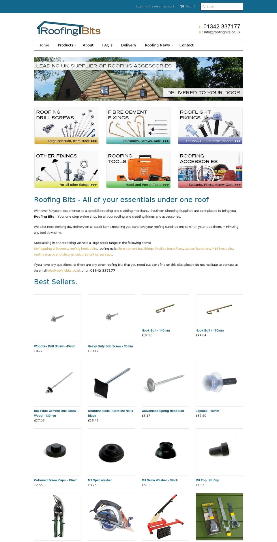 roofingbits.co.uk shopify website screenshot