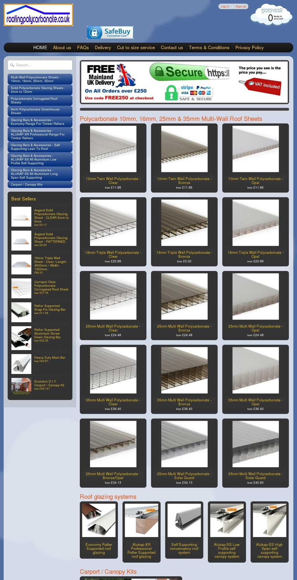 roofingpolycarbonate.co.uk shopify website screenshot