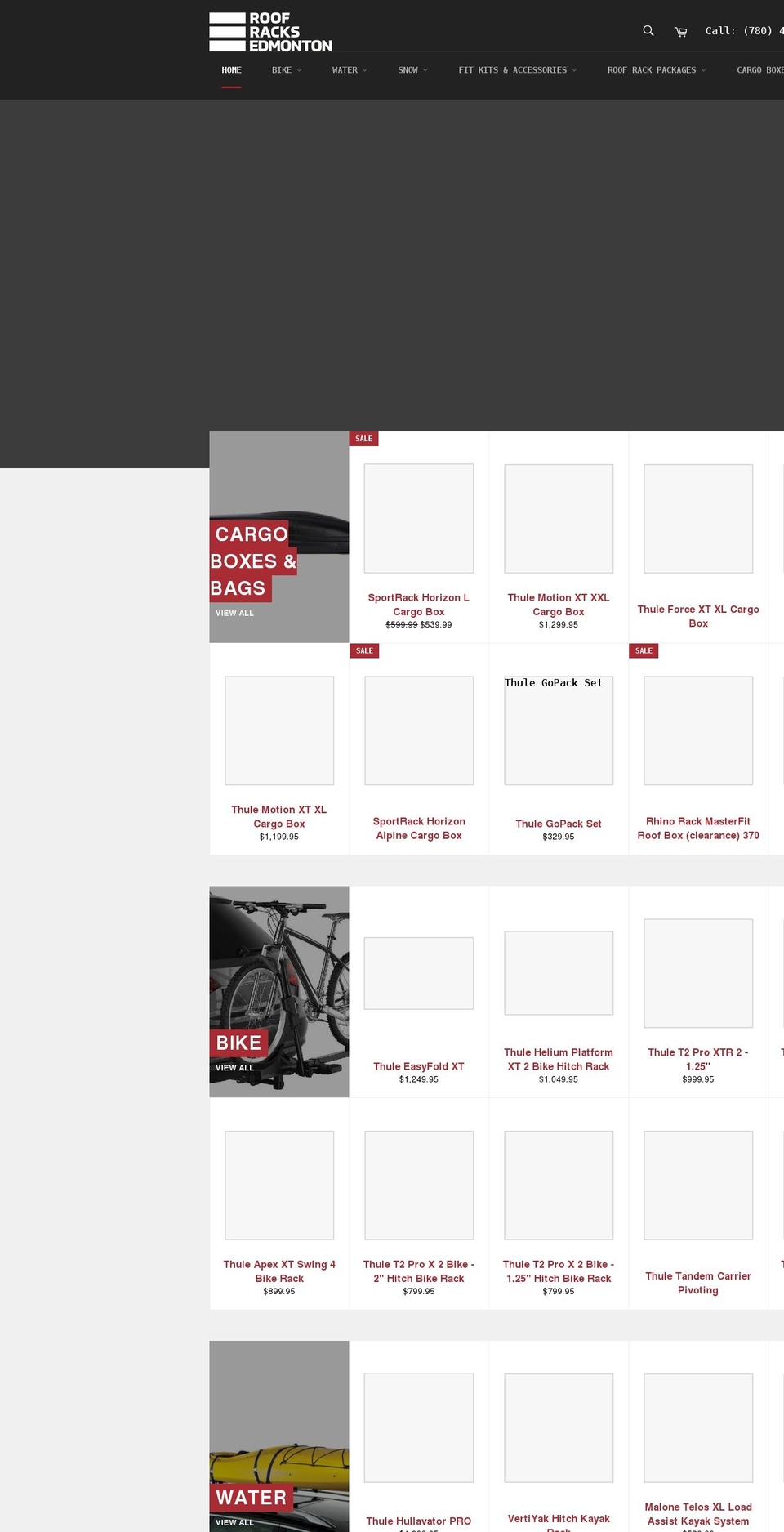 roofracksedmonton.com shopify website screenshot