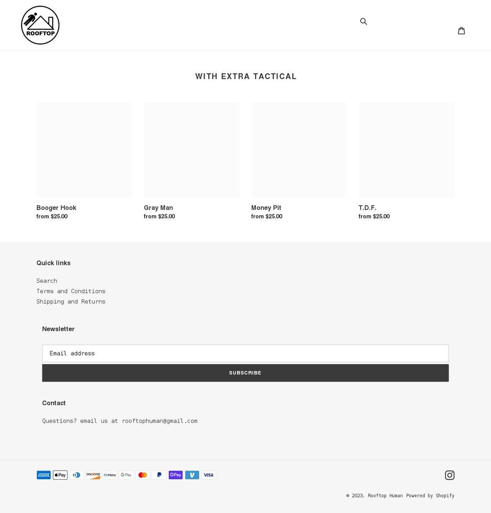 rooftophuman.com shopify website screenshot