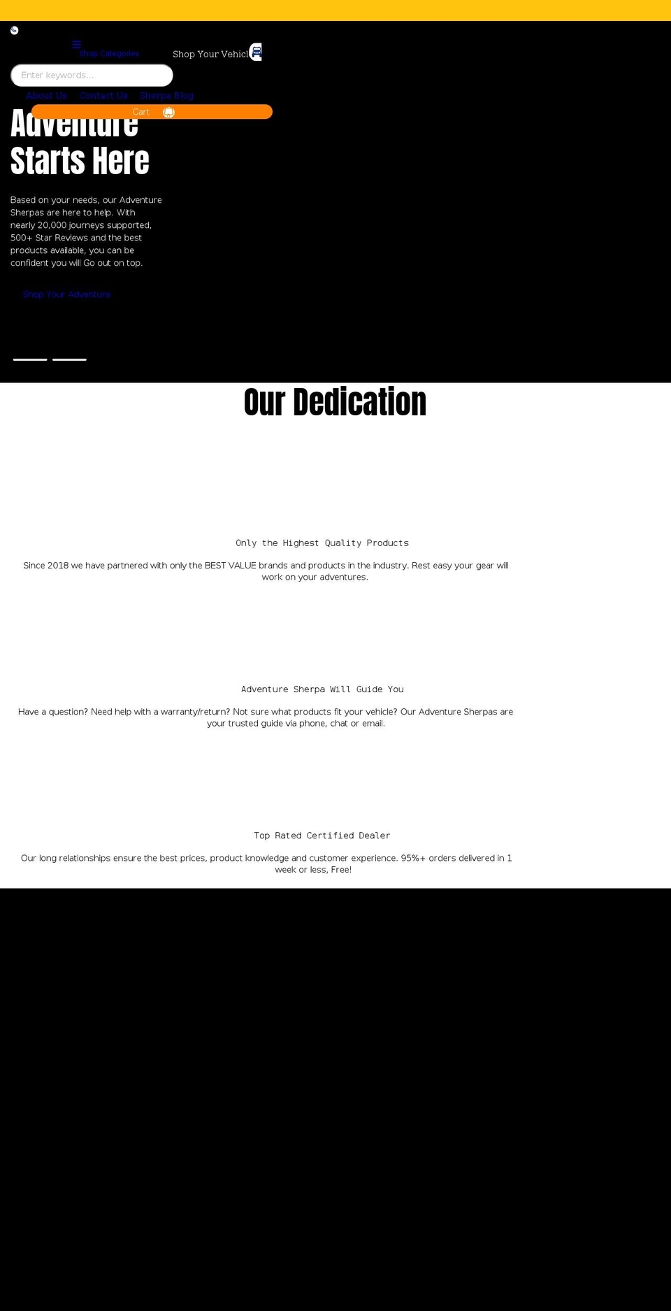 rooftopoverland.com shopify website screenshot