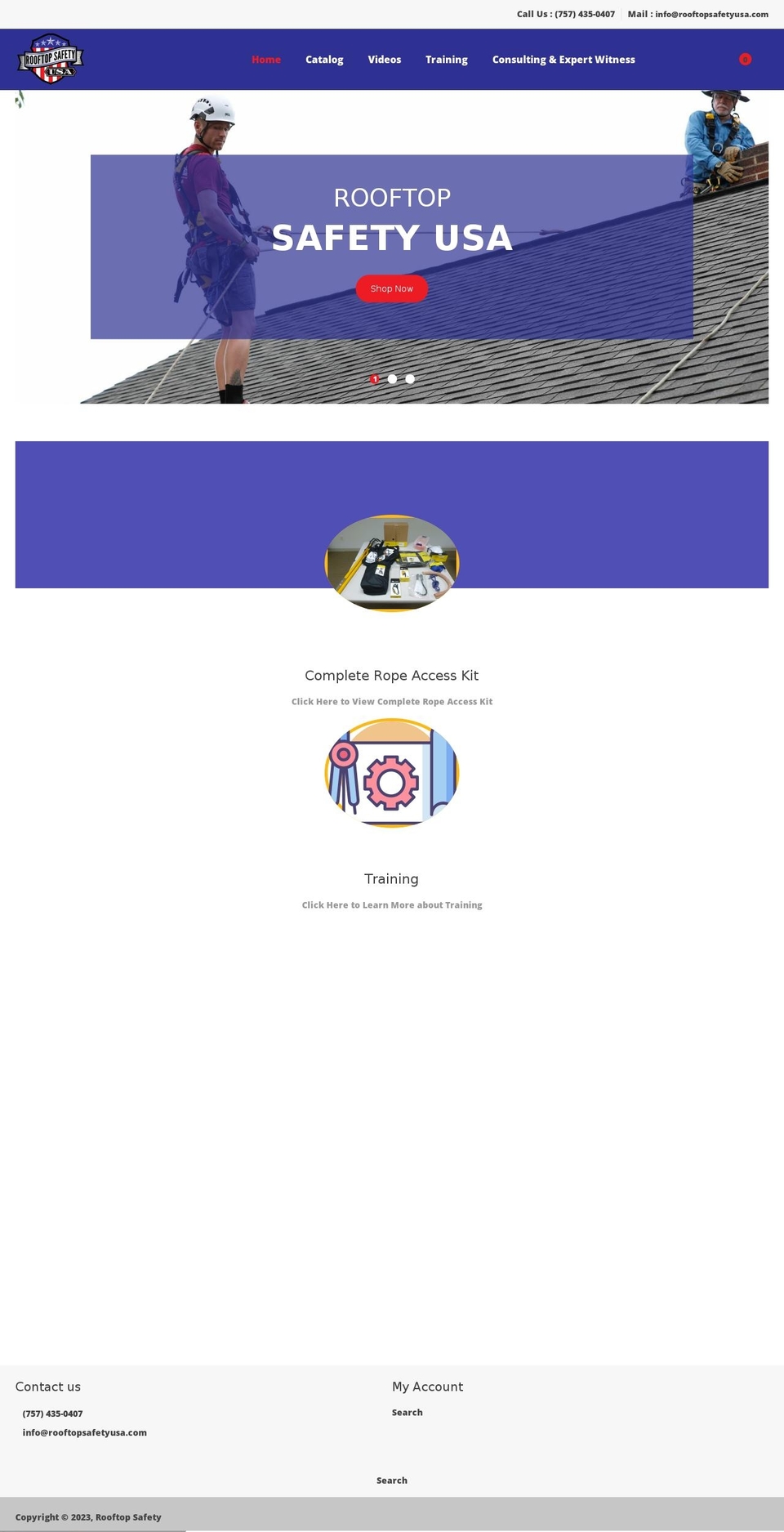 rooftopsafety.net shopify website screenshot