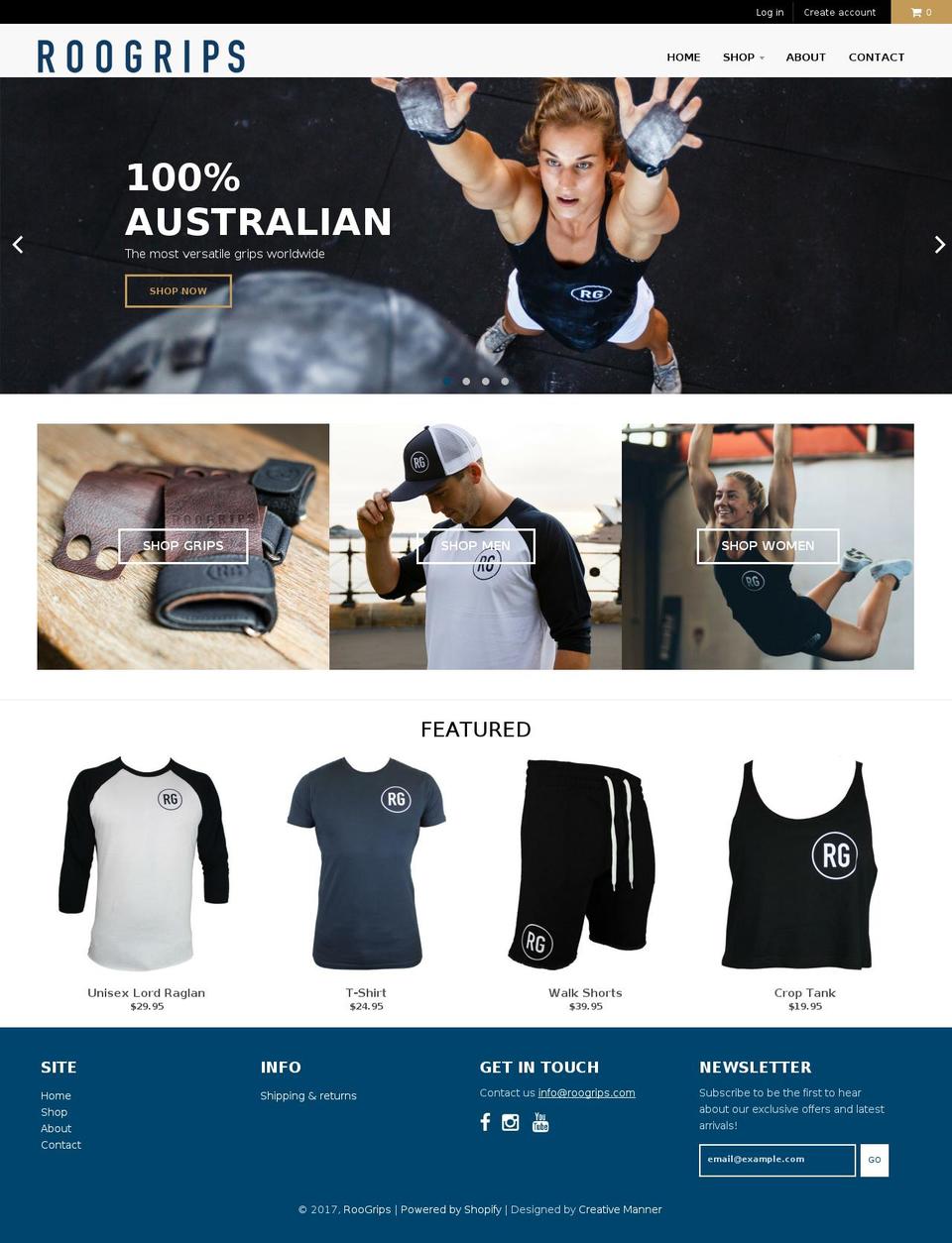 roogrips.com.au shopify website screenshot