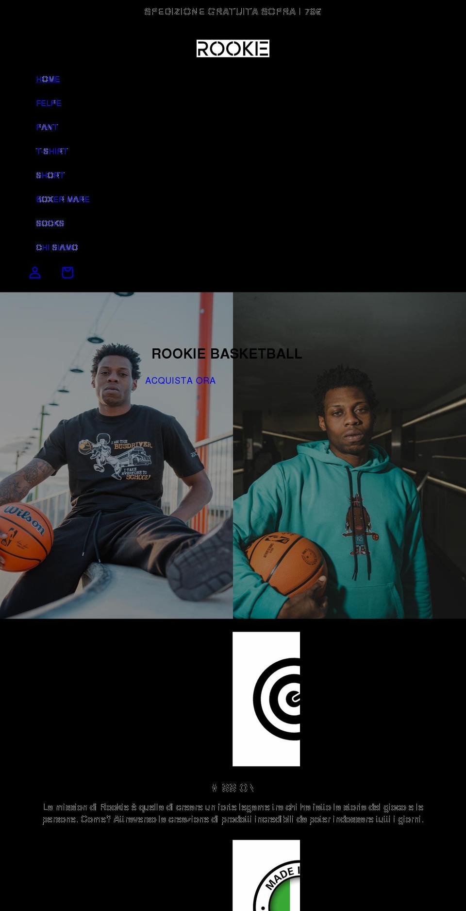 rookiebasketball.com shopify website screenshot