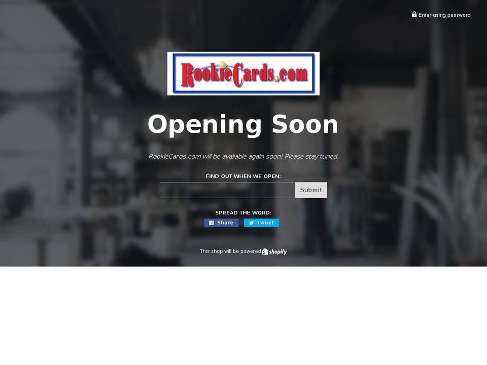 rookiecards.com shopify website screenshot