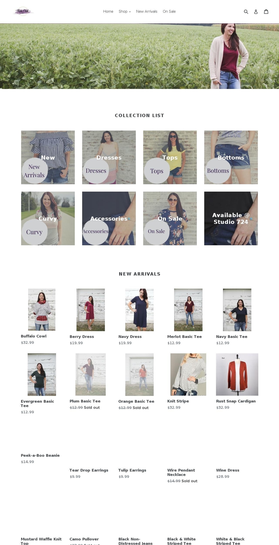 rookscreekboutique.com — Shopify storefront screenshot