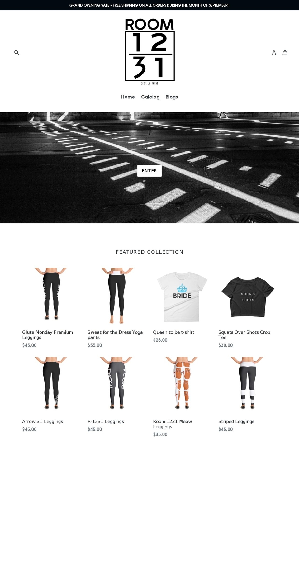 room1231.com — Shopify storefront screenshot
