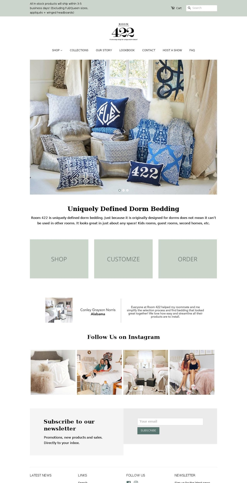 room422.com shopify website screenshot