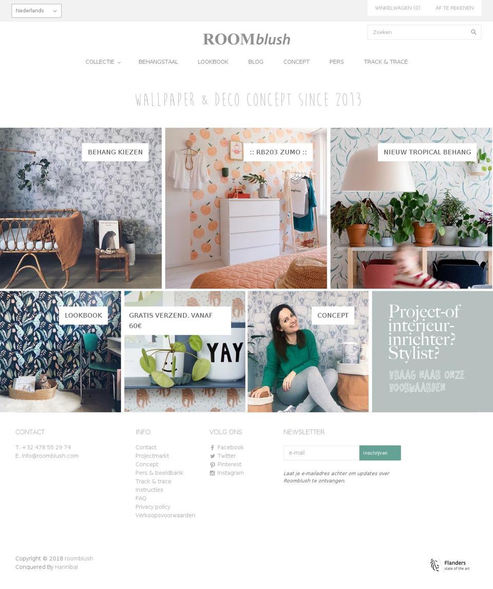 roomblush.nl shopify website screenshot