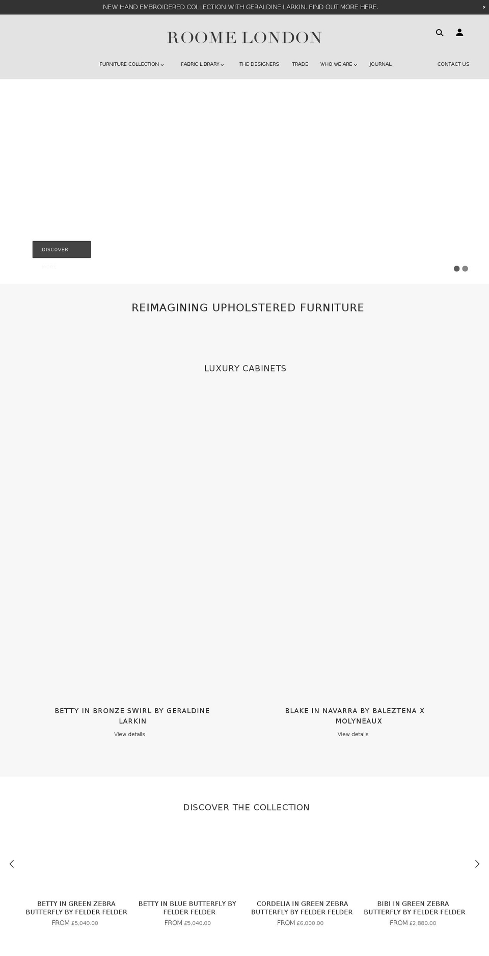 roomelondon.com shopify website screenshot