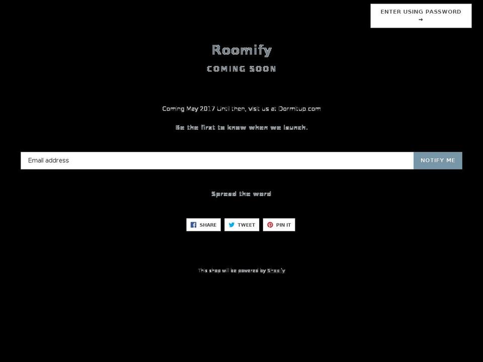 roomify.com shopify website screenshot