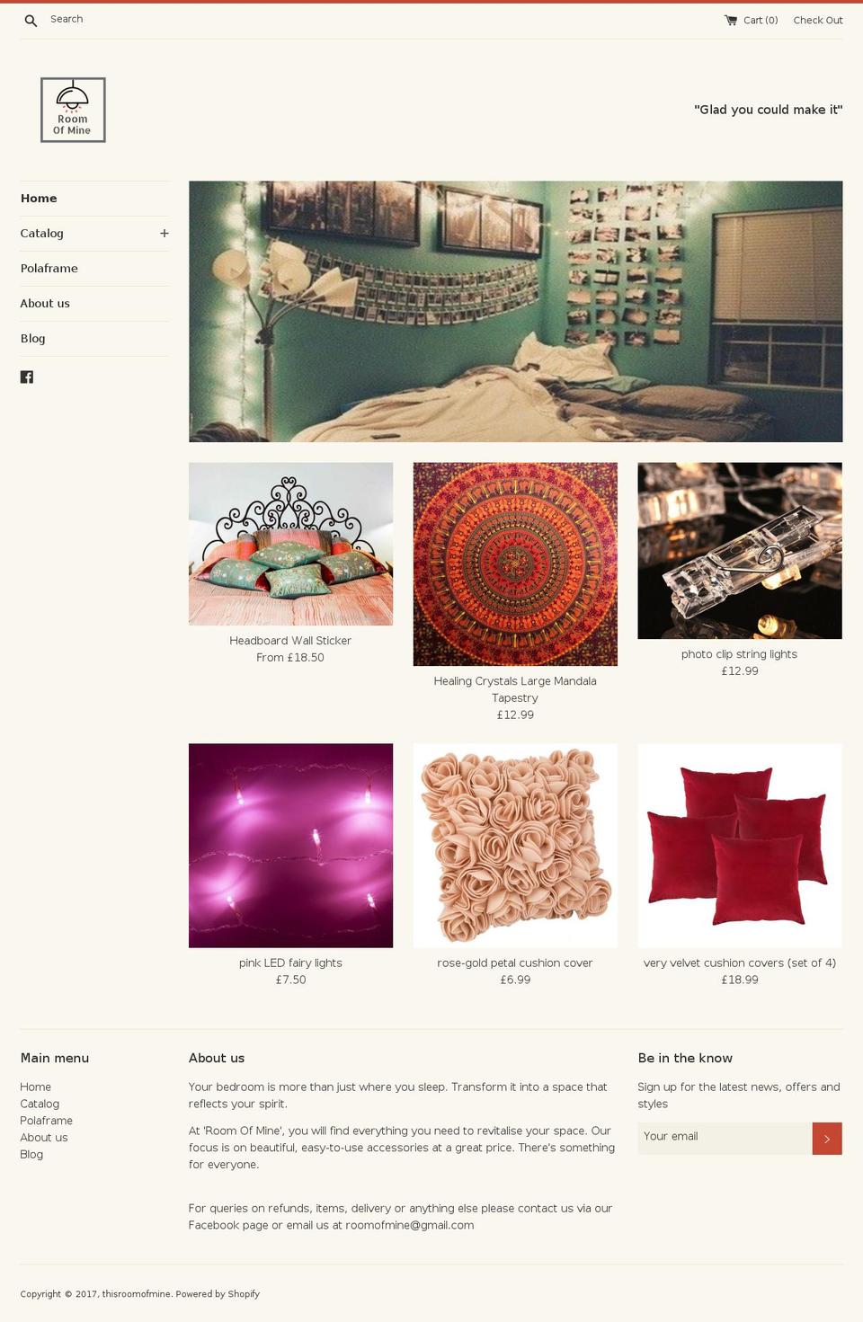 roomofmine.com shopify website screenshot