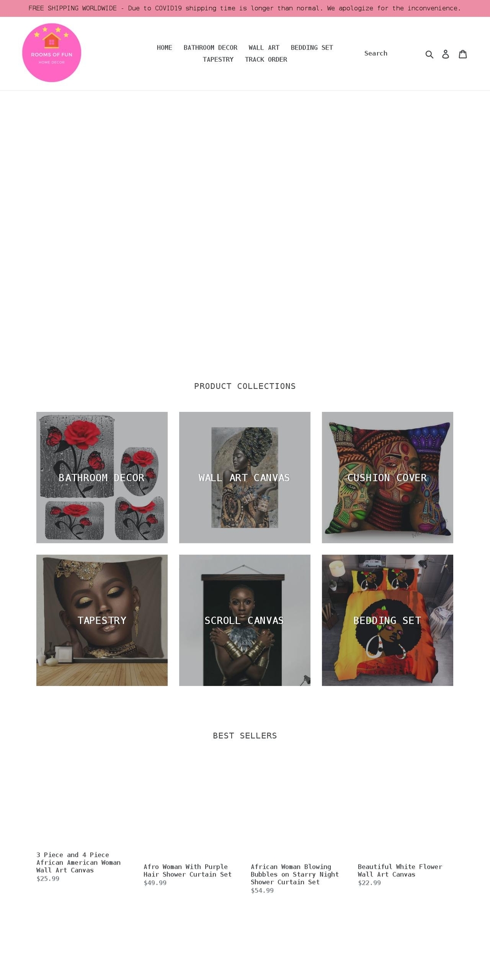 roomsoffun.com — Shopify storefront screenshot