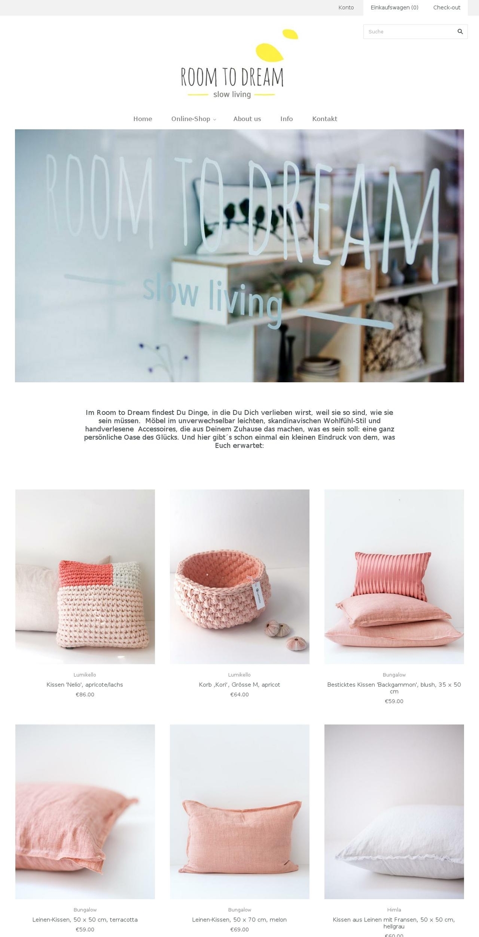 roomtodream.eu shopify website screenshot