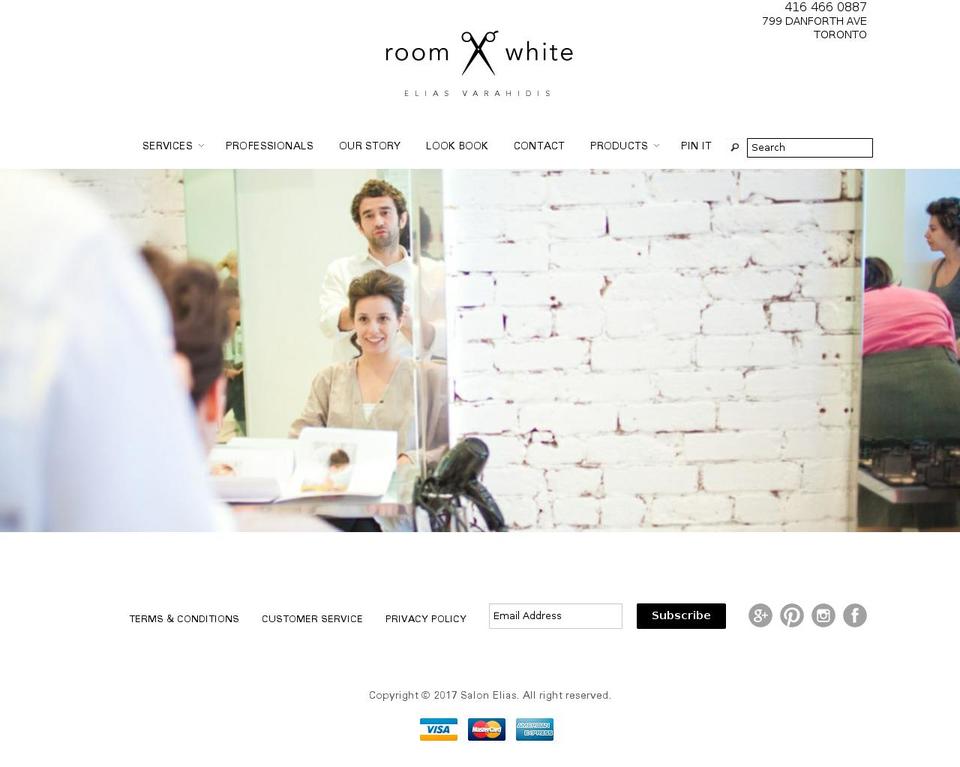 roomwhite.com shopify website screenshot