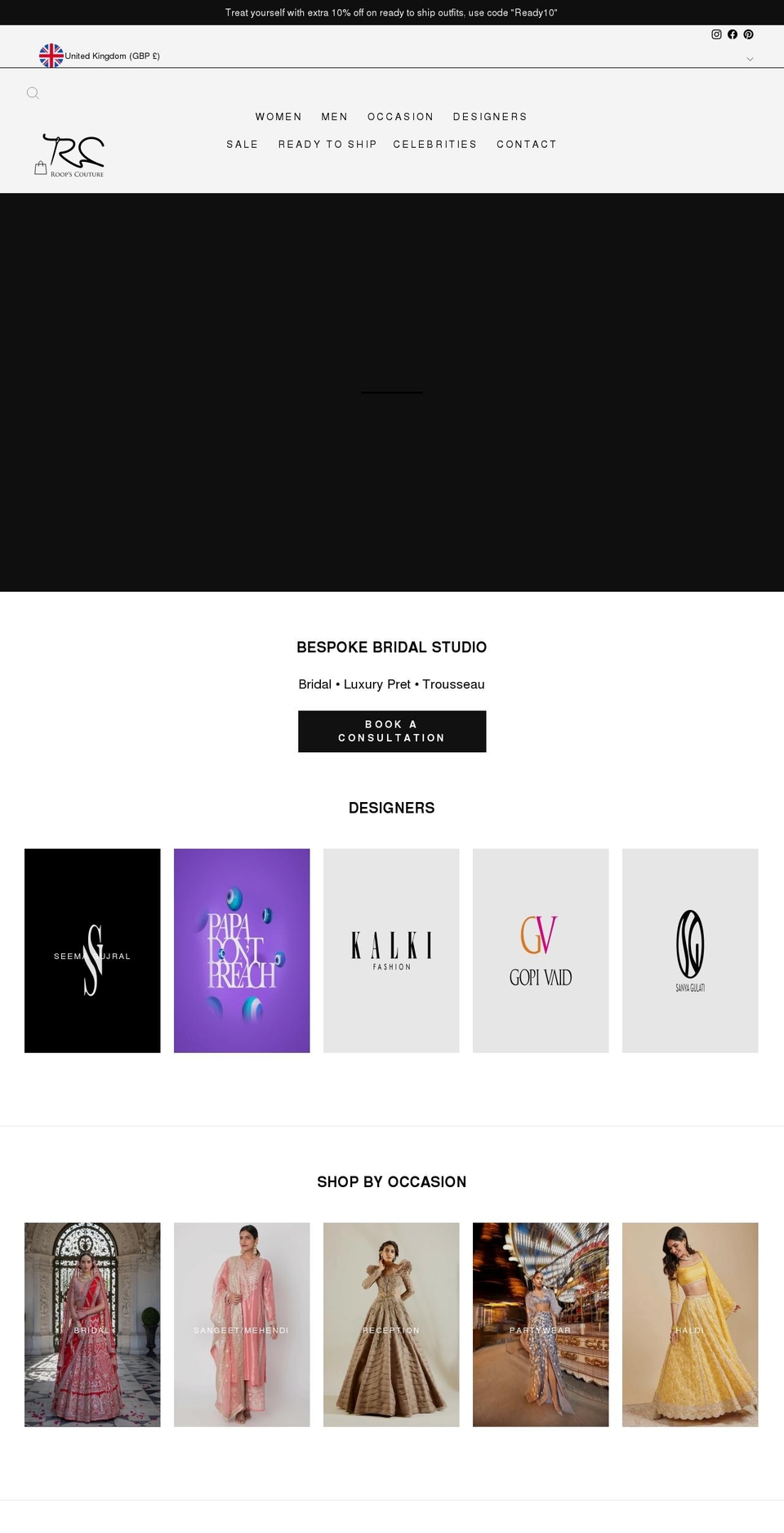 roops.co.uk shopify website screenshot
