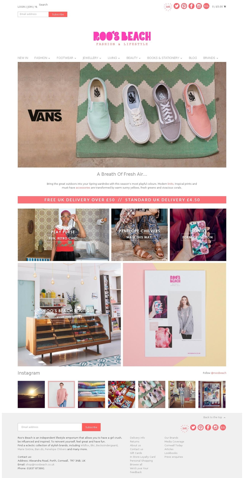 Baseline Shopify theme site example roosbeach.co.uk