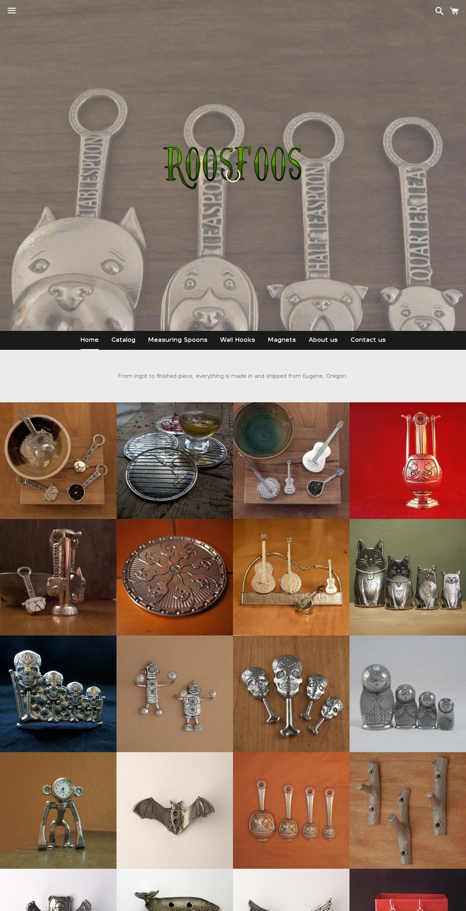 roosfoos.com shopify website screenshot