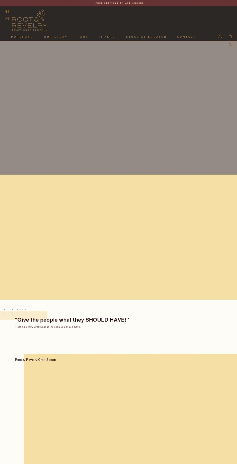 rootandrevelrycraftsoda.com shopify website screenshot