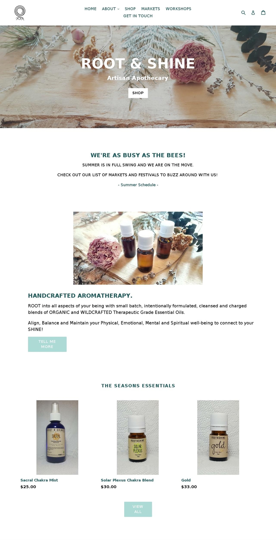 rootandshine.com shopify website screenshot