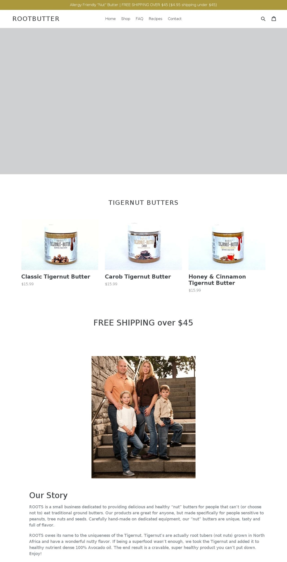 rootbutter.com — Shopify storefront screenshot