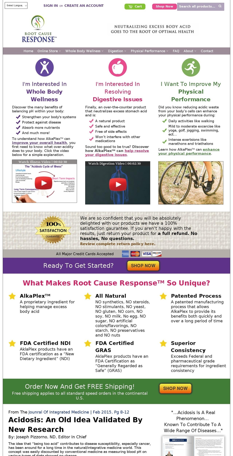rootcauseresponse.com shopify website screenshot