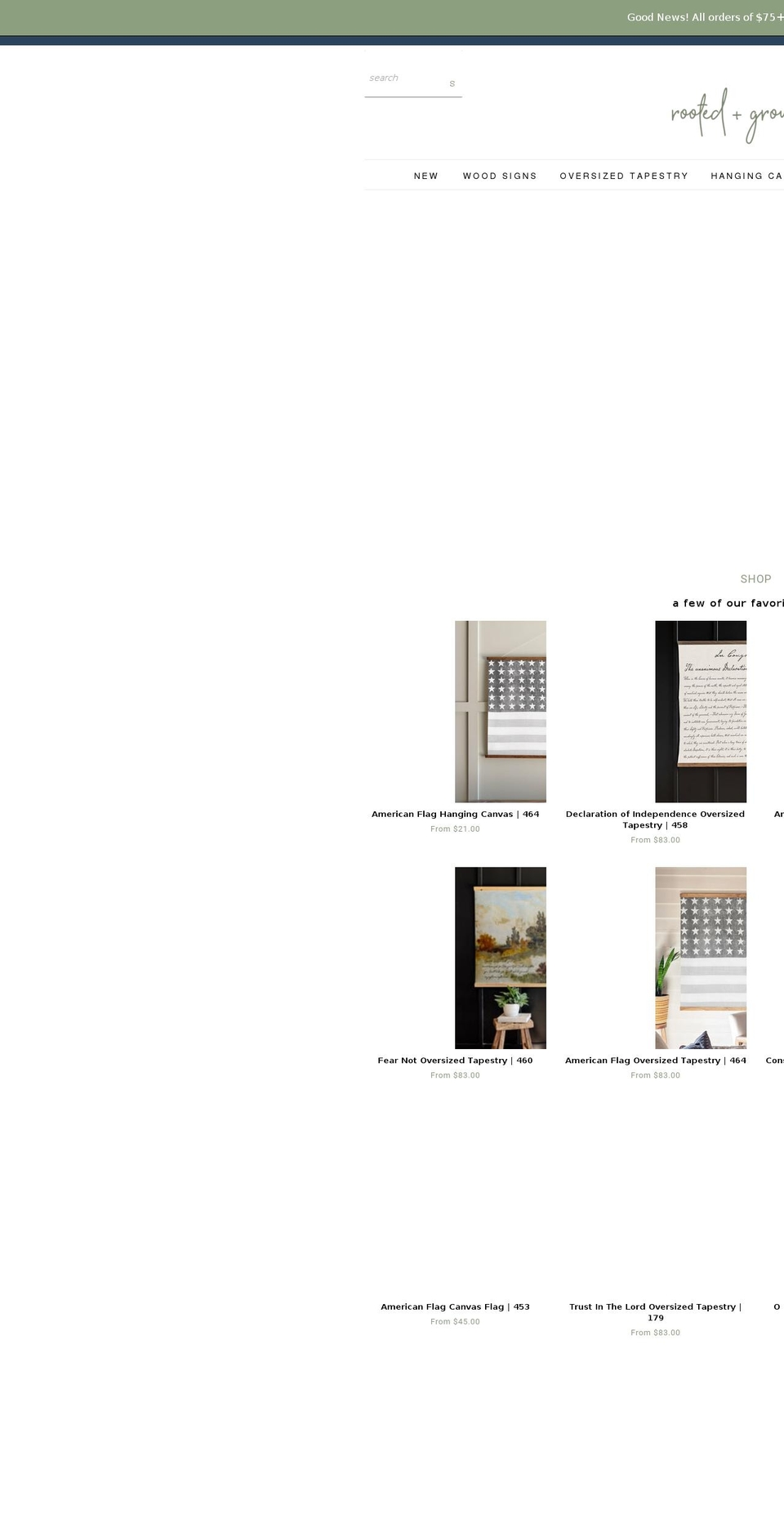 rootedandgrounded.com shopify website screenshot