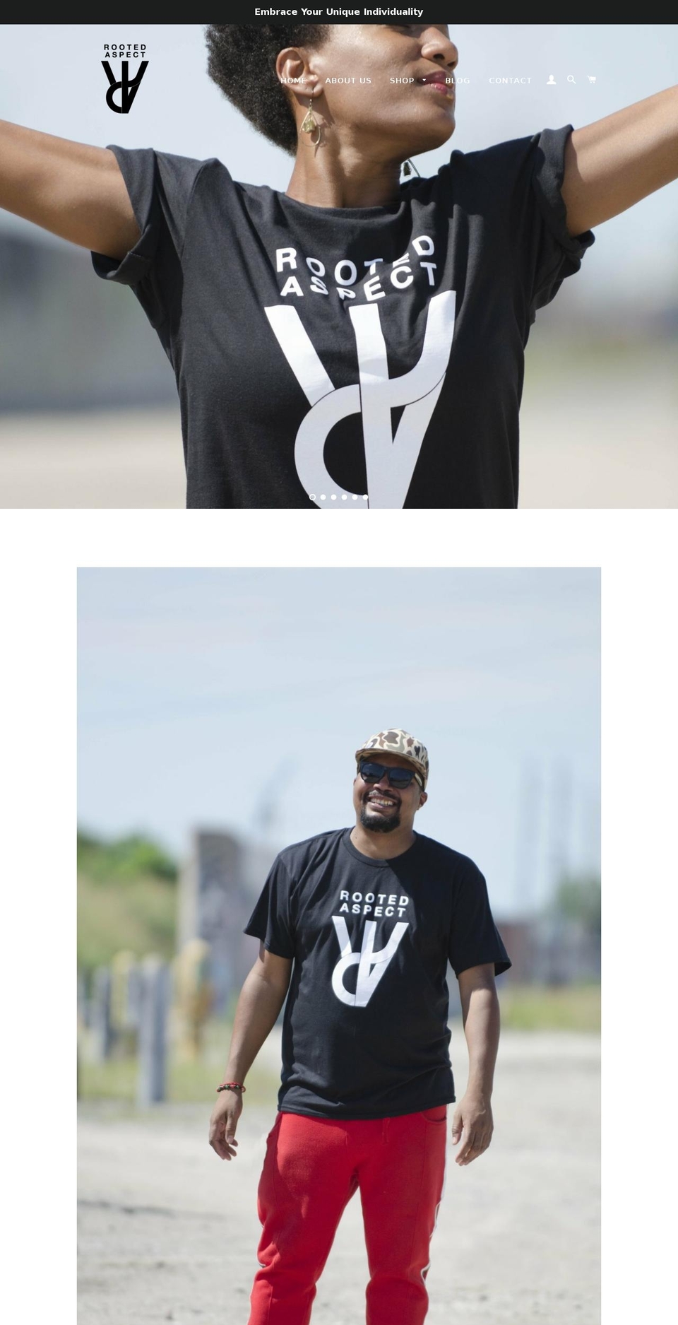 rootedaspect.com — Shopify storefront screenshot