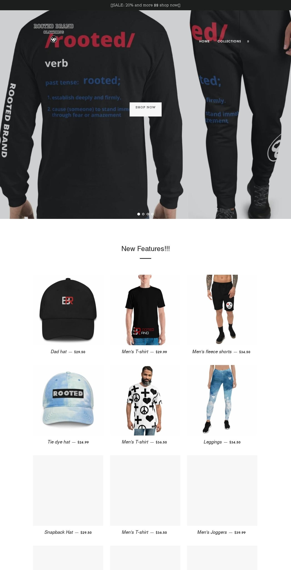 rootedbrand.com shopify website screenshot