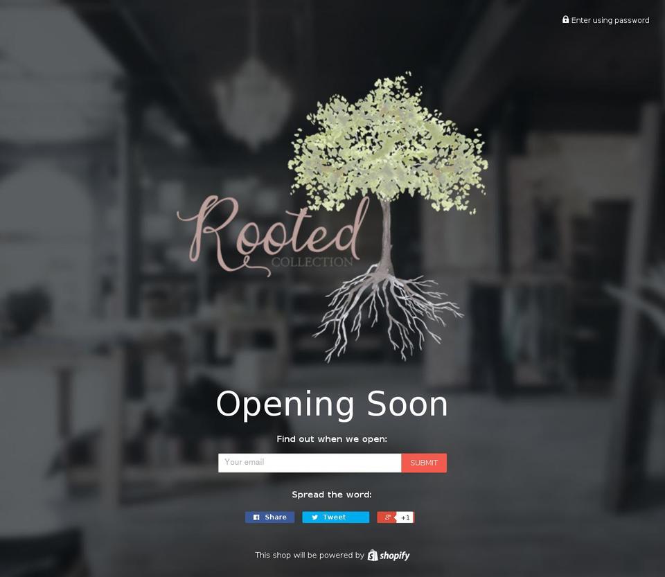 rootedcollection.com shopify website screenshot