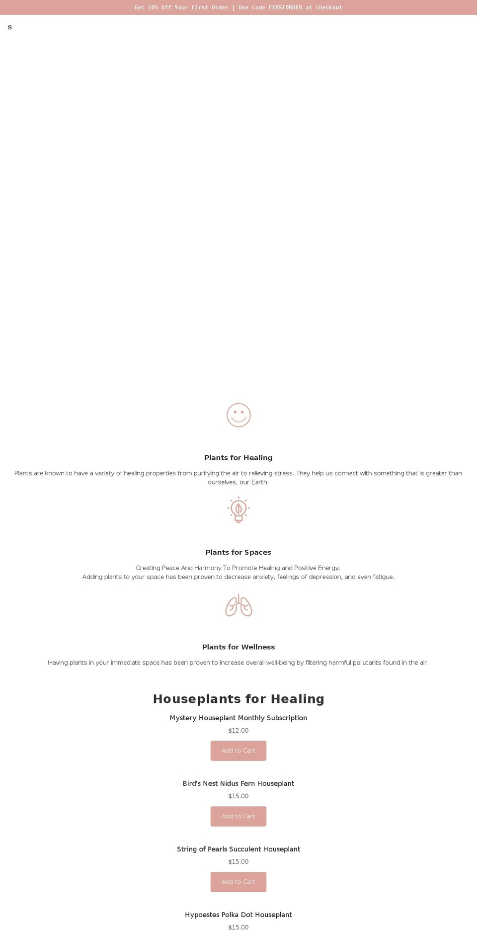 rootedhealingplants.com shopify website screenshot