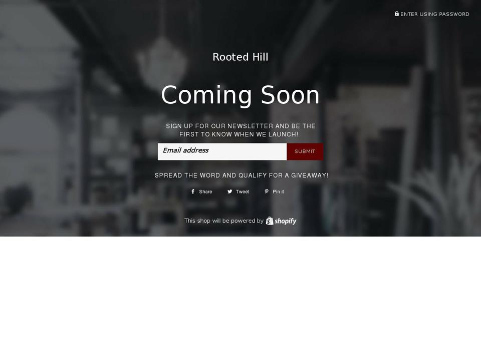 rootedhill.com shopify website screenshot