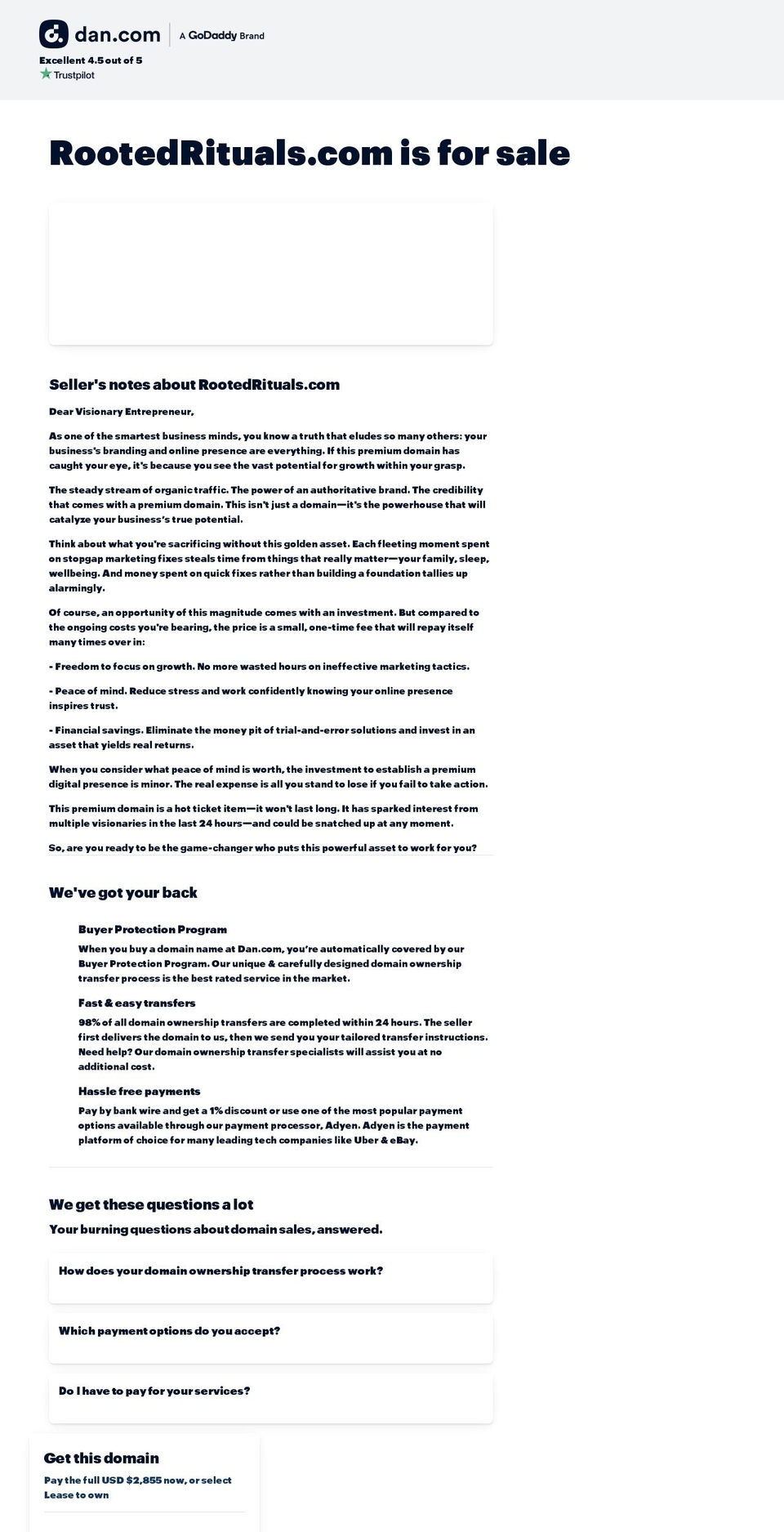 rootedrituals.com shopify website screenshot