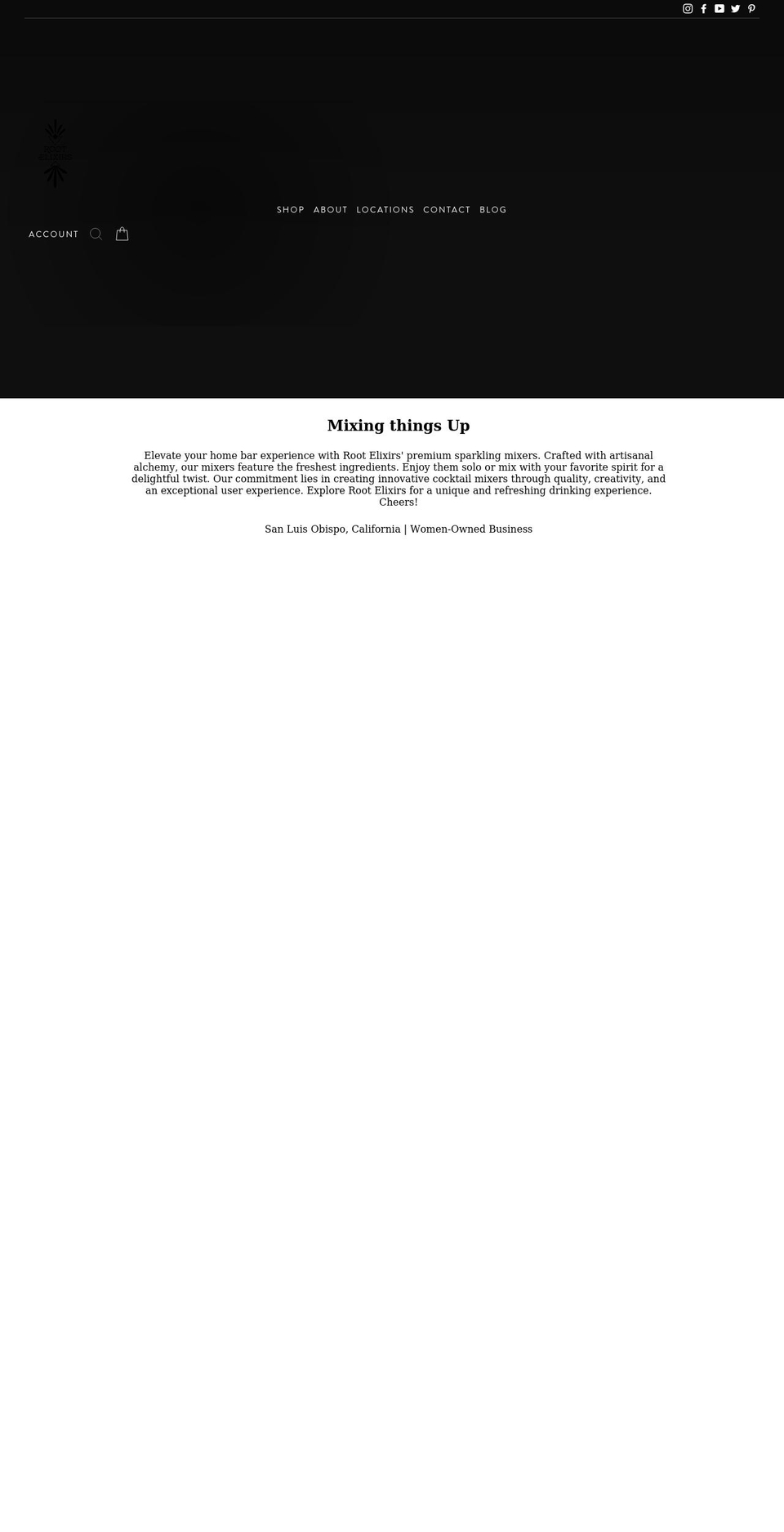 rootelixirs.com shopify website screenshot