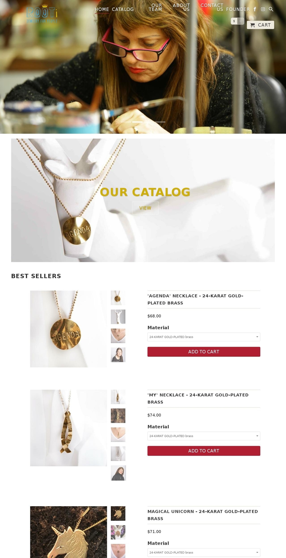 rootijewelry.com — Shopify storefront screenshot