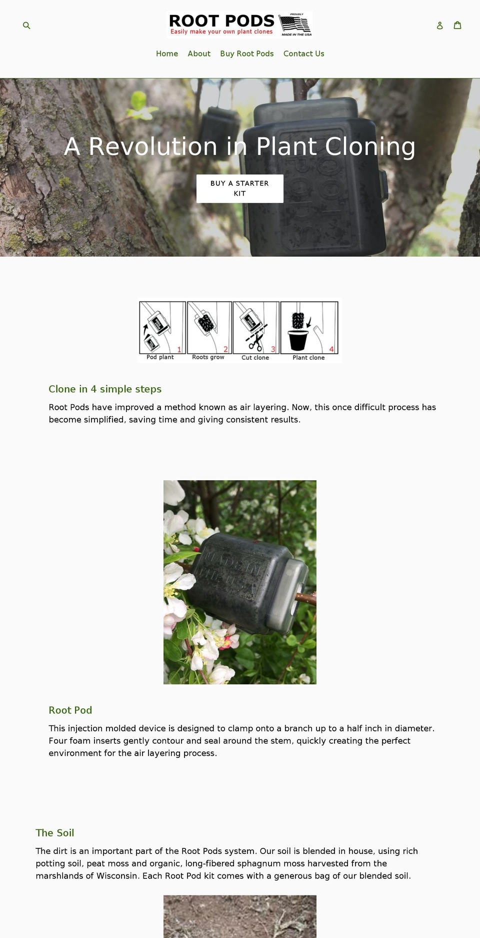 rootpods.com — Shopify storefront screenshot