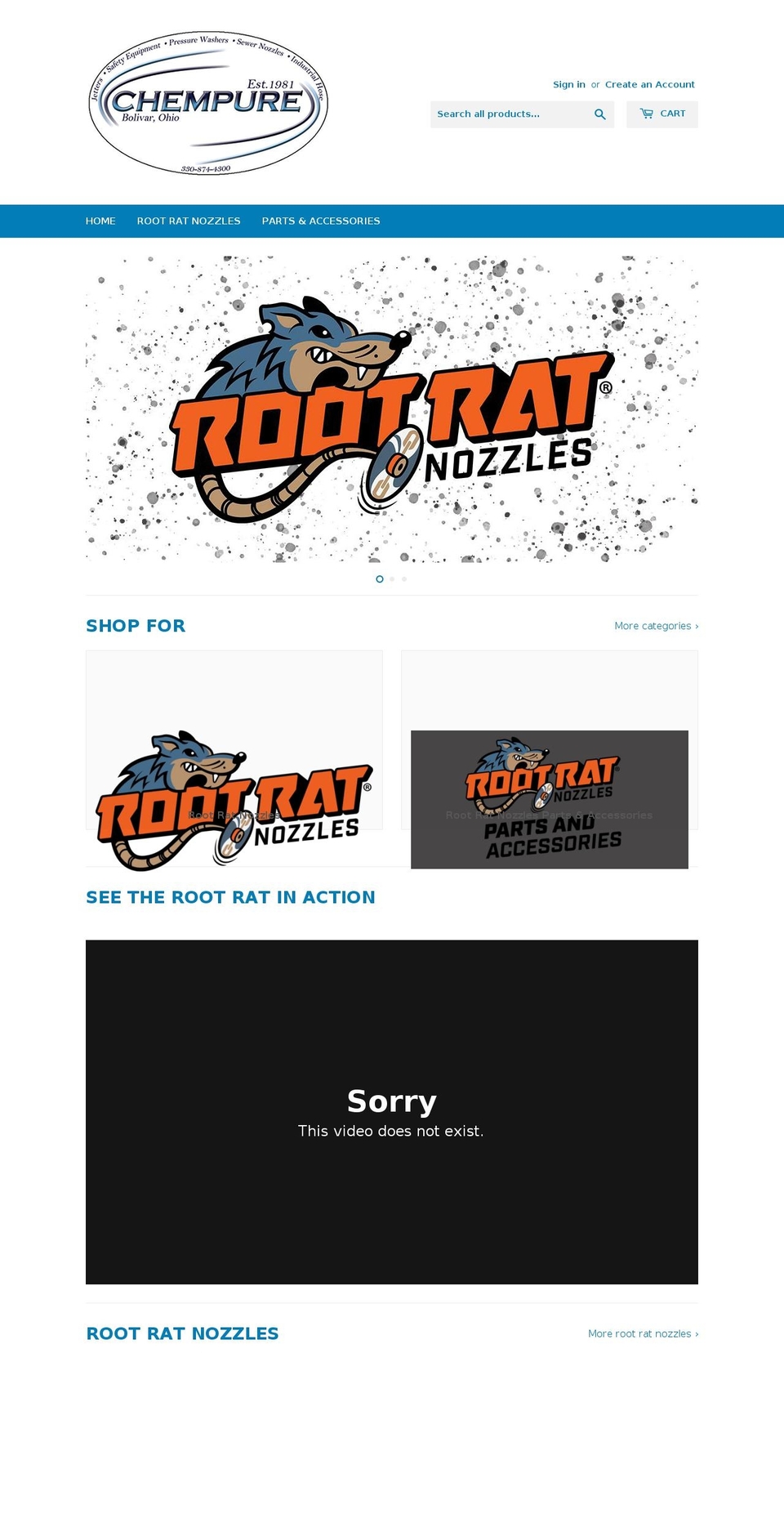 rootrat.net shopify website screenshot