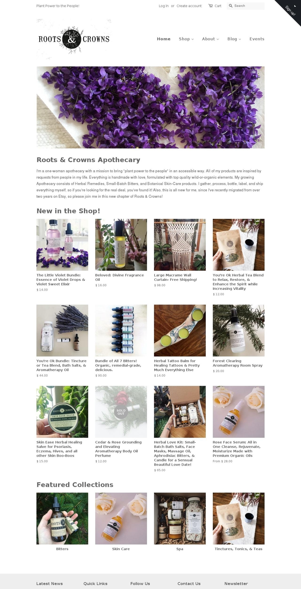 rootsandcrowns.com shopify website screenshot