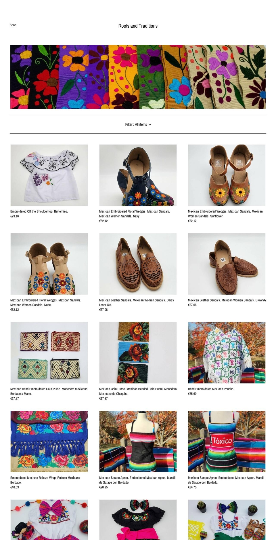 rootsandtraditions.com — Shopify storefront screenshot