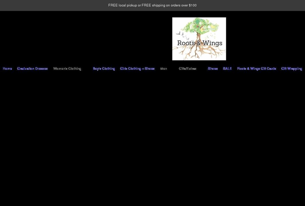 rootsandwings.boutique shopify website screenshot