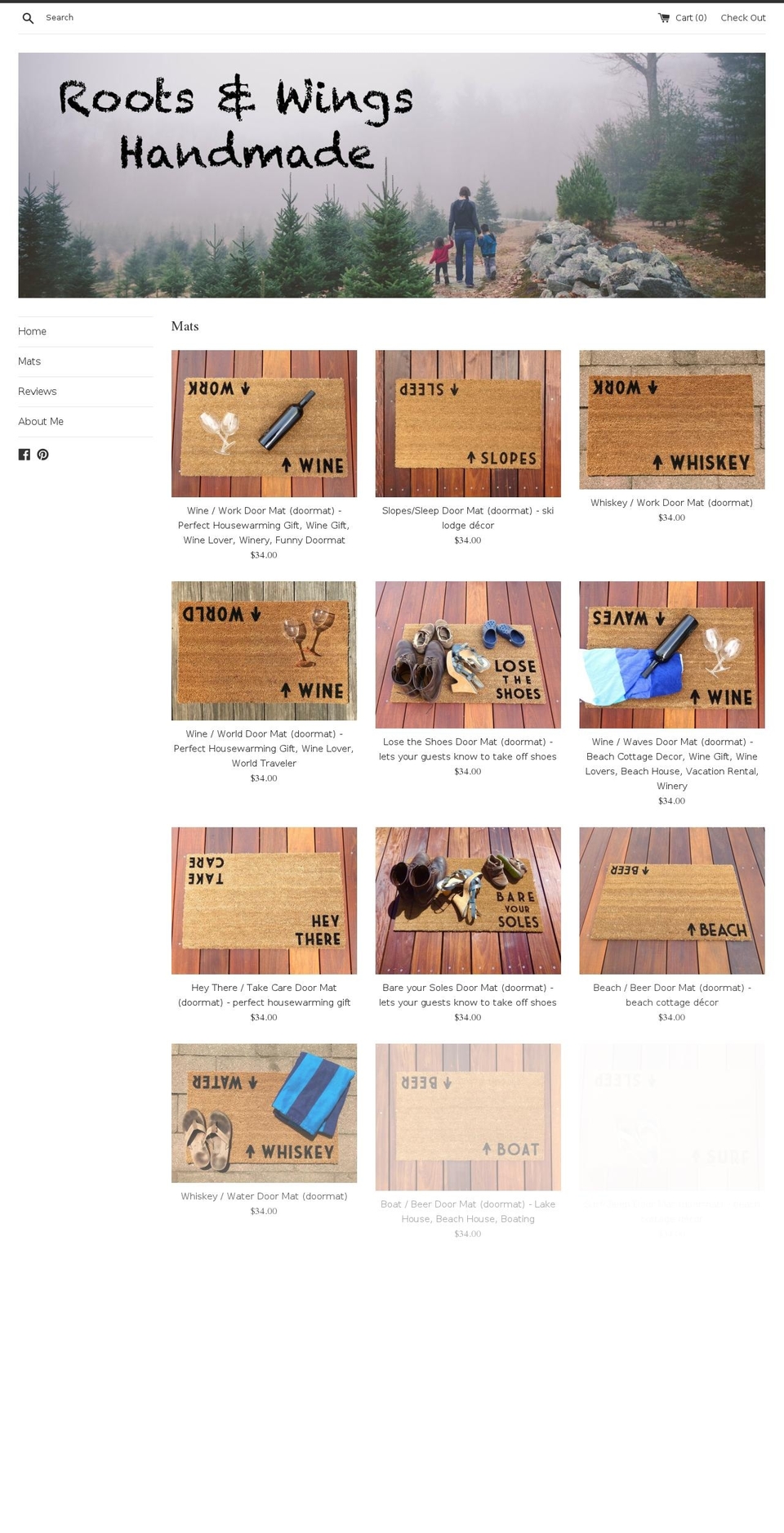 rootsandwingshandmade.com — Shopify storefront screenshot