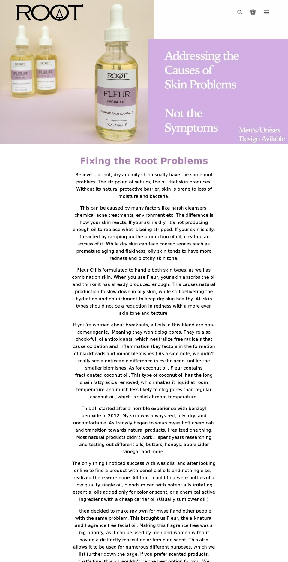 rootskin.com — Shopify storefront screenshot