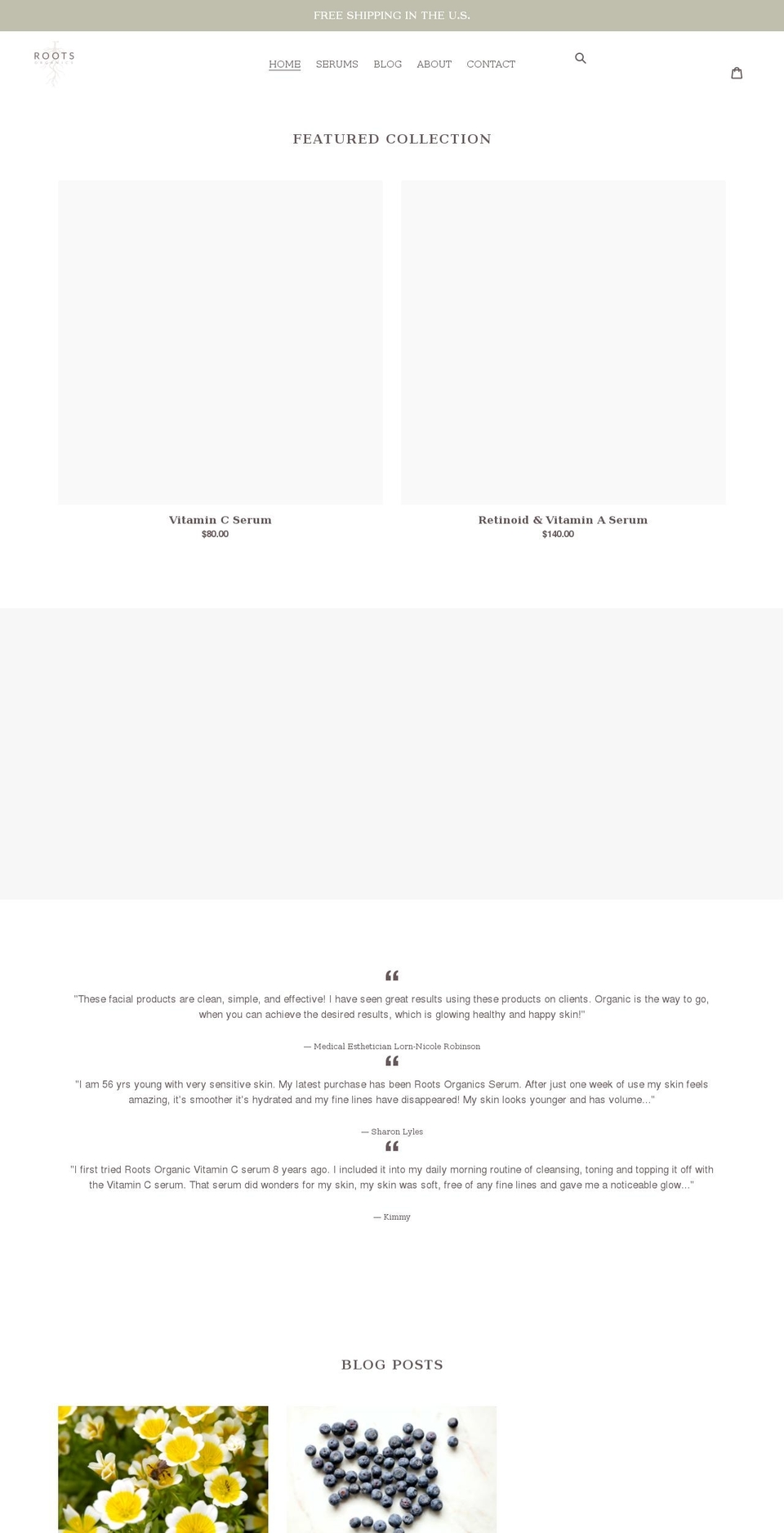 rootsla.com shopify website screenshot