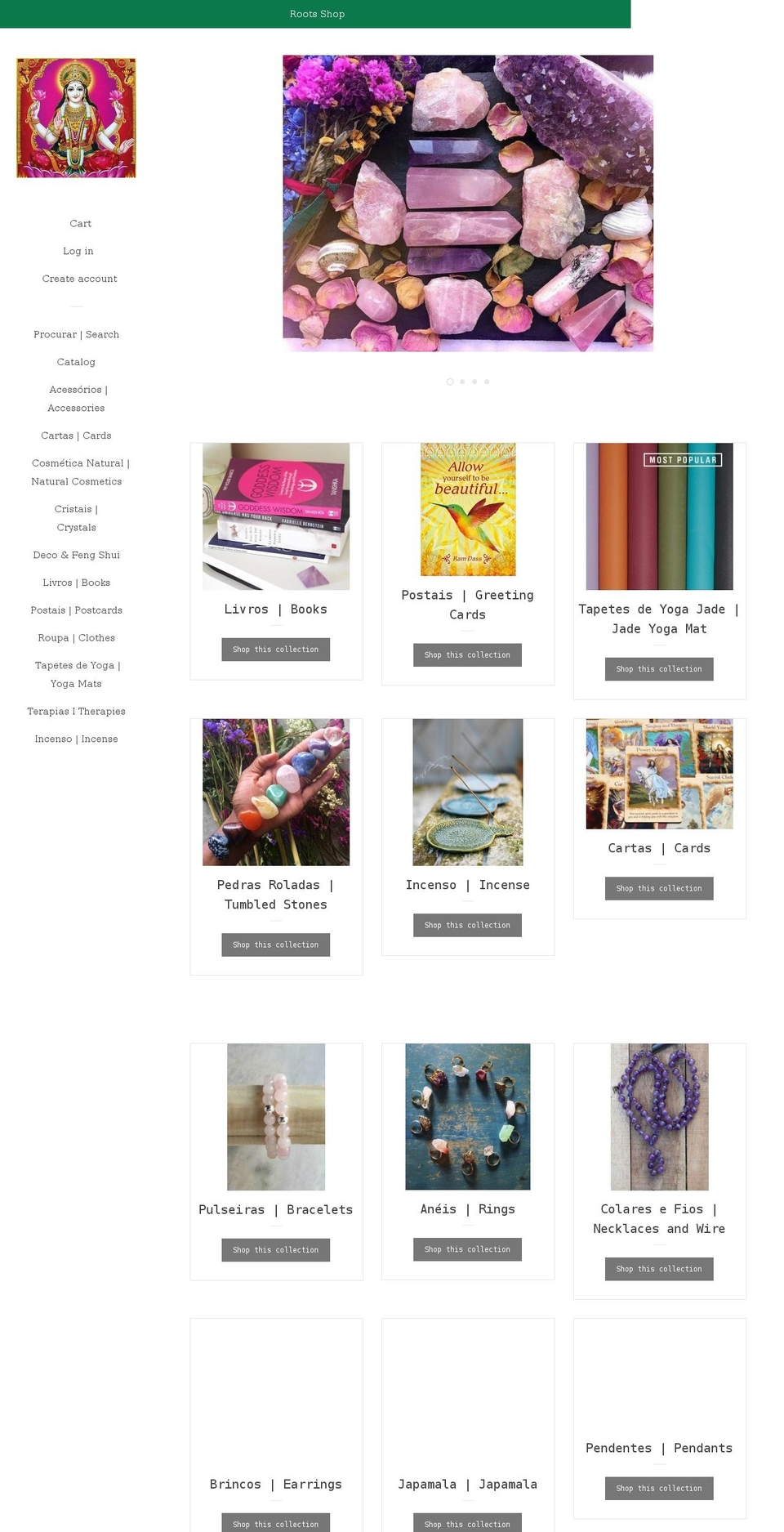 rootsshop.net shopify website screenshot